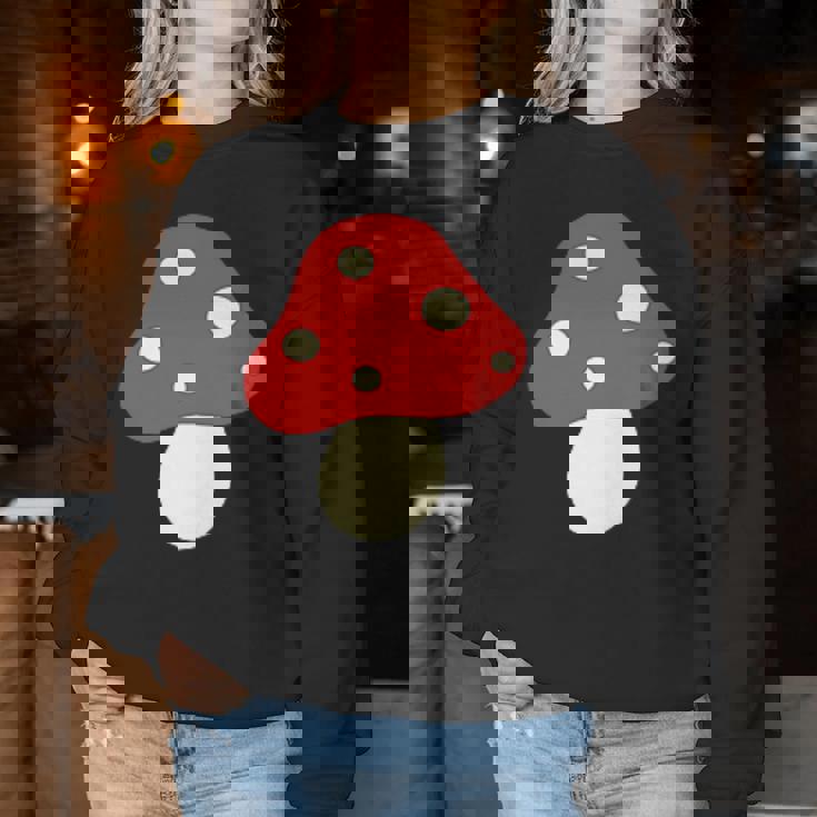 シンプルでキュートなキノコのグラフィック Cute Mushroom レディーススウェットシャツ 面白い贈り物