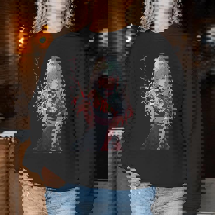 ジェスガオ ヤンデレ漫画 アニメ 女の子 キャラクター レディーススウェットシャツ 面白い贈り物