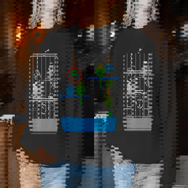 セキセイインコ かわいい 鳥 飼い主 ペット ギフト 女の子 レディーススウェットシャツ 面白い贈り物