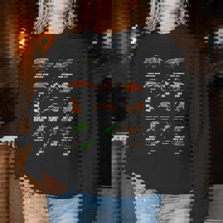 トカゲの種類 教育爬虫類学者 キッズ 男の子 女の子 レディーススウェットシャツ 面白い贈り物