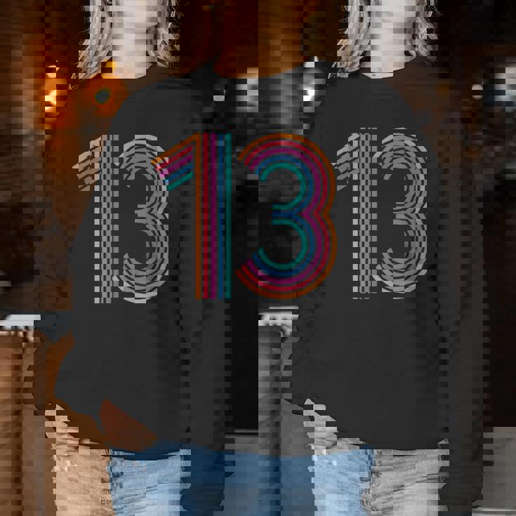 ナンバー13 13周年 男の子 女の子 13歳の誕生日 レディーススウェットシャツ 面白い贈り物