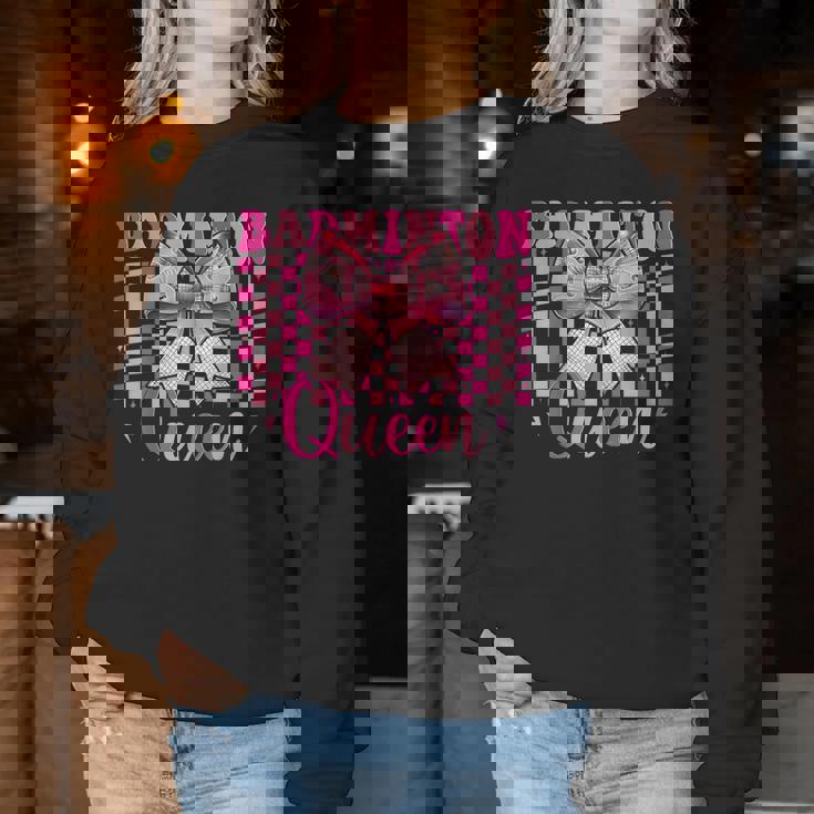 バドミントン クイーン プレイヤー 女の子 ママ 母の日 コケット リボン レディーススウェットシャツ 面白い贈り物