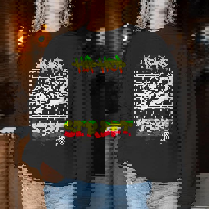 ヒップホップ ラップ ストリートライフ ダンス メラニン 黒人 男性 女性 キッズ レディーススウェットシャツ 面白い贈り物