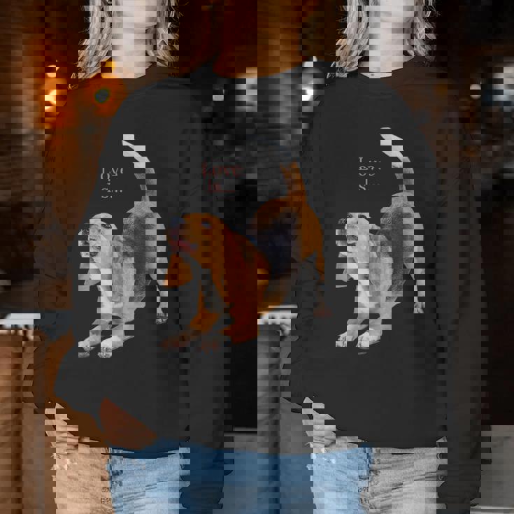 ビーグルシャツ ビーグルtシャツ Love Is Dog Mom Dad 子犬 ペット キュート レディーススウェットシャツ 面白い贈り物