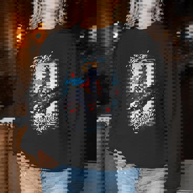 ピンナップ セクシーガールギフト 男性またはピンナップラバー、Bombshell Queen レディーススウェットシャツ 面白い贈り物