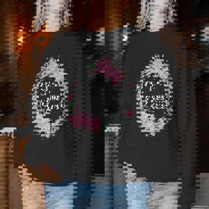 フローラル 97歳 誕生日 男性 女性 97歳 誕生日 レディーススウェットシャツ 面白い贈り物