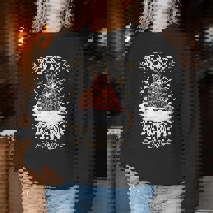 ベンガル猫のお母さんと子猫、母の日、お母さん レディーススウェットシャツ 面白い贈り物