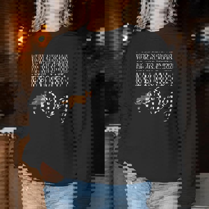 ボーダーコリー ギフト 犬 レッド オレンジ ブラウン 女の子 親友 レディーススウェットシャツ 面白い贈り物