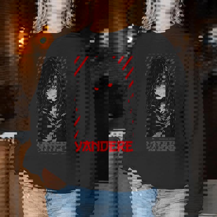 ヤンデレ アニメ 女の子 かわいい エモ ゴス オタク アニメ マンガ好き レディーススウェットシャツ 面白い贈り物