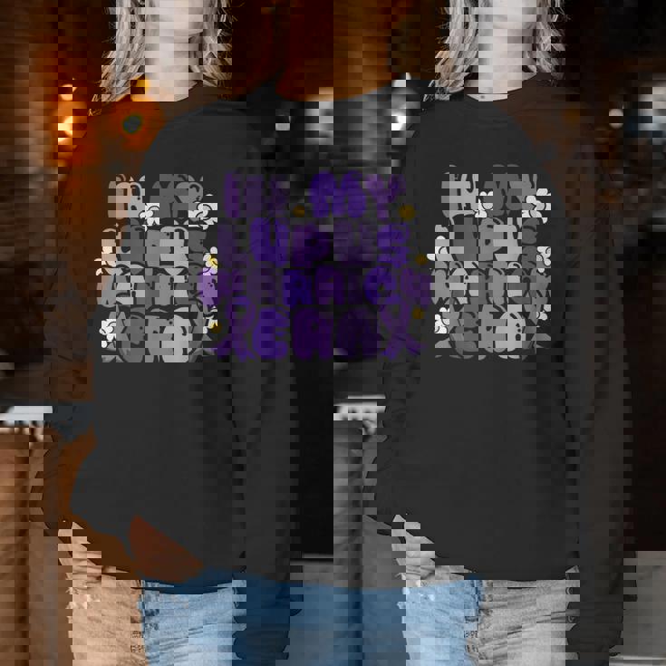 ループス・アウェアネス Lupus Warrior Era Wear Purple Ribbon Groovy レディーススウェットシャツ 面白い贈り物