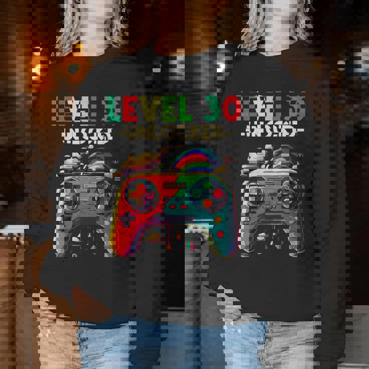 レベル 30歳 男性 女性 ゲーミング 30代 30歳 誕生日 レディーススウェットシャツ 面白い贈り物