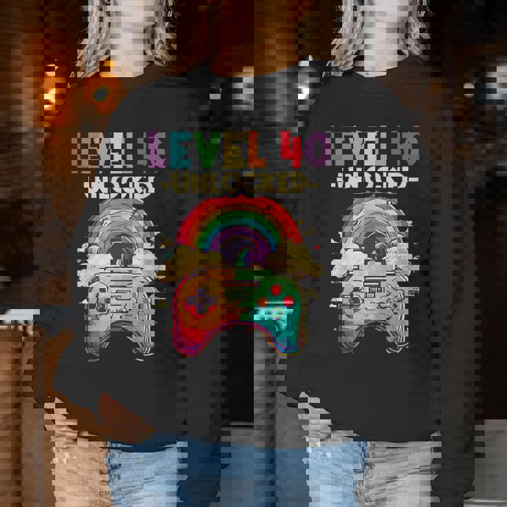 レベル 40歳 男性 女性 ゲーム 40代 40歳 誕生日 レディーススウェットシャツ 面白い贈り物