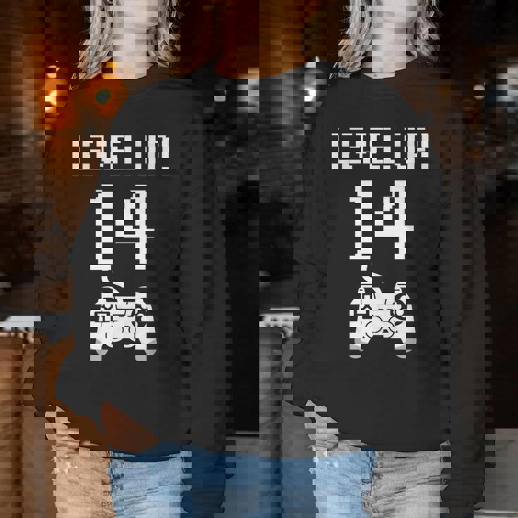 レベルアップ 14歳 誕生日プレゼント 男の子 女の子 レディーススウェットシャツ 面白い贈り物