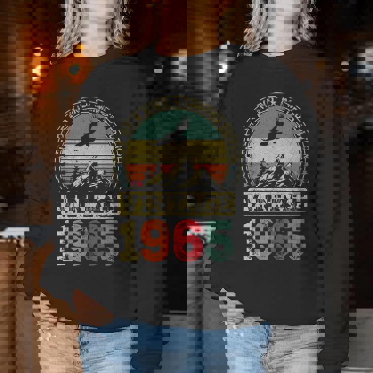 ヴィンテージ 1965 ギフト 男性 女性 長寿祝い 1965年生まれ 還暦祝い ユニークな誕生日プレゼント レディーススウェットシャツ 面白い贈り物