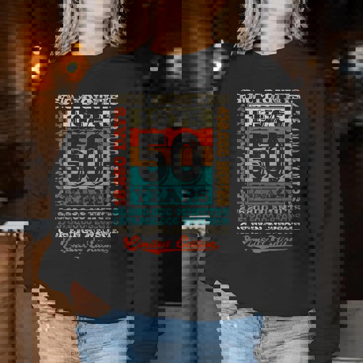 ヴィンテージ 1975 ギフト 男性 女性 長寿祝い 1975年生まれ 還暦祝い ユニークな誕生日プレゼント レディーススウェットシャツ 面白い贈り物