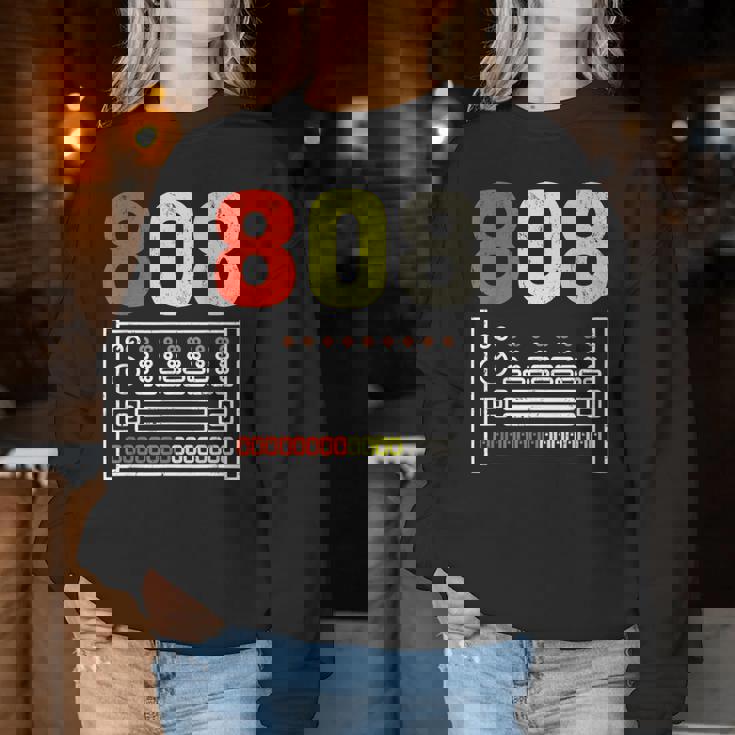 ヴィンテージ 808 ローランド ドラムマシン ギフト 男性 女性 ドラムに レディーススウェットシャツ 面白い贈り物