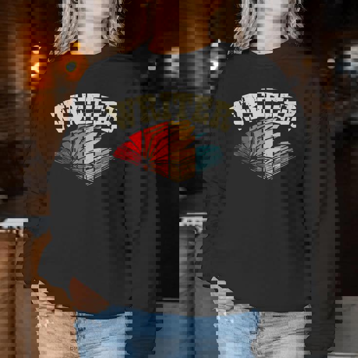 作家 アート 男性 女性 小説 執筆 小説家 作家 レディーススウェットシャツ 面白い贈り物