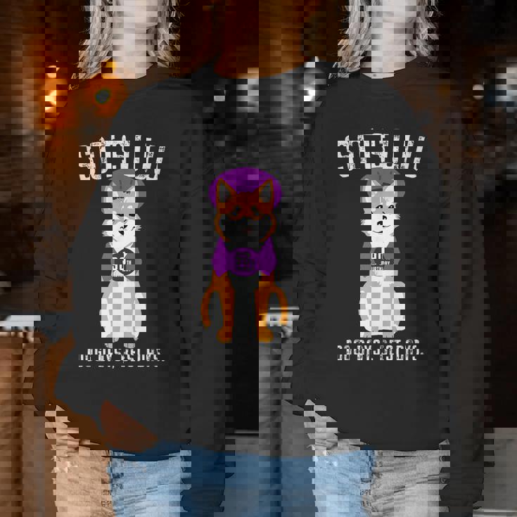 卒寿祝い 犬 柴犬 ちゃんちゃんこ 男性 女性 犬好き 90歳 Dog Days Best Days レディーススウェットシャツ 面白い贈り物