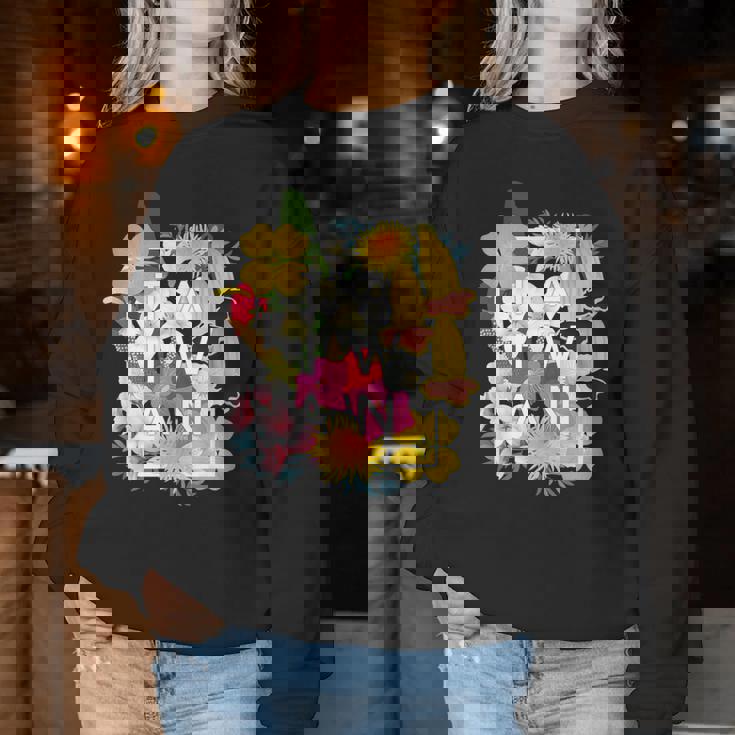 台湾の花ワードアート 台湾の誇り。 レディーススウェットシャツ 面白い贈り物