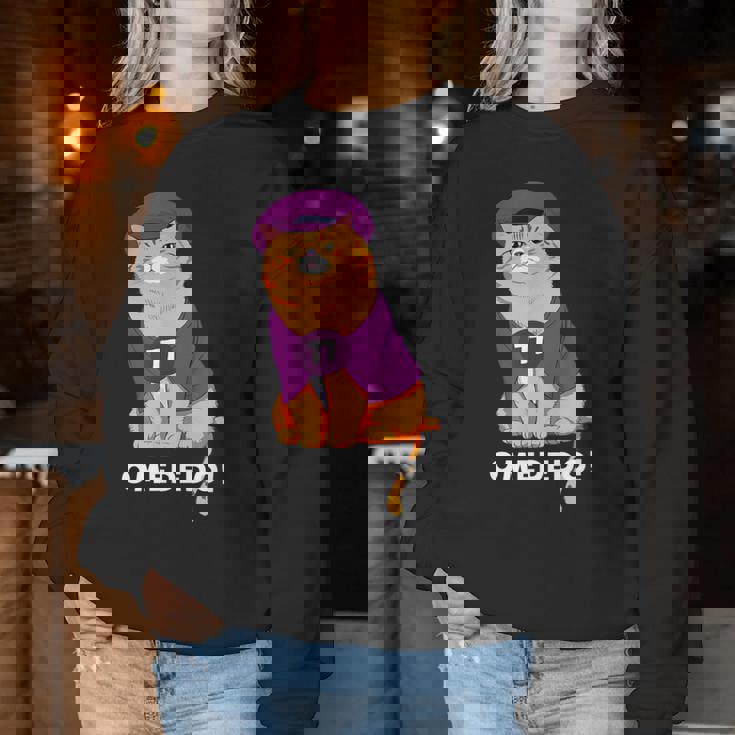 喜寿祝い 猫 ねこ ちゃんちゃんこ 男性 女性 猫好き 喜寿 お祝い 77歳 かわいい おもしろ オレンジ猫 レディーススウェットシャツ 面白い贈り物