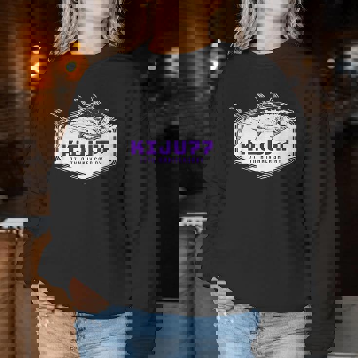 喜寿祝い 釣り好き お魚好き 男性 女性人気 父の日 77歳 誕生日 おしゃれ レディーススウェットシャツ 面白い贈り物