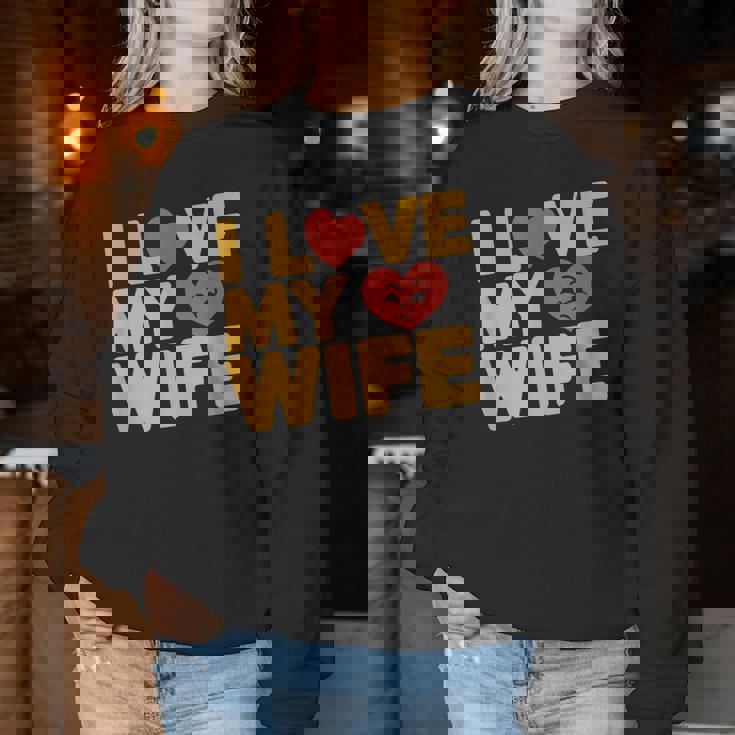 夫 妻 引用 I Love My Wifeays For Lover Husband レディーススウェットシャツ 面白い贈り物