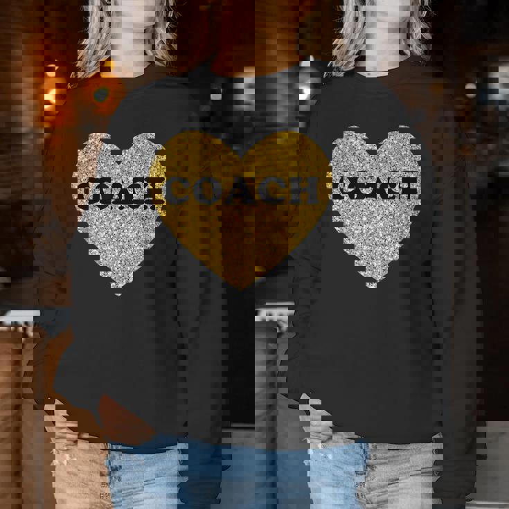 女性用および男性用コーチハートスポーツコーチ レディーススウェットシャツ 面白い贈り物