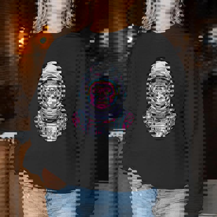 宇宙飛行士 猿 やってる 猿 惑星 科学 ギャグ 女性 男性 レディーススウェットシャツ 面白い贈り物