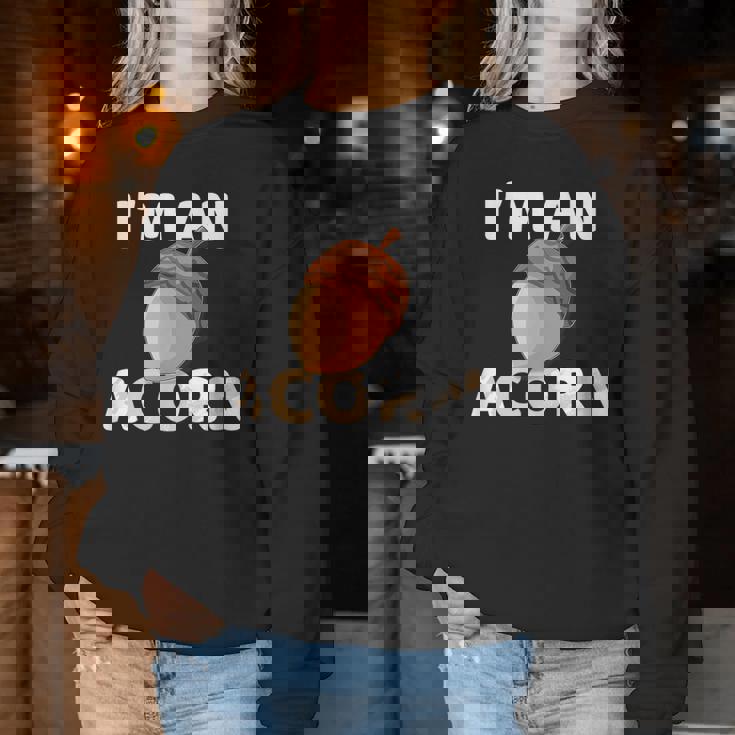 感謝祭 秋 どんぐり コスチューム Happy Falleason ギフト レディーススウェットシャツ 面白い贈り物