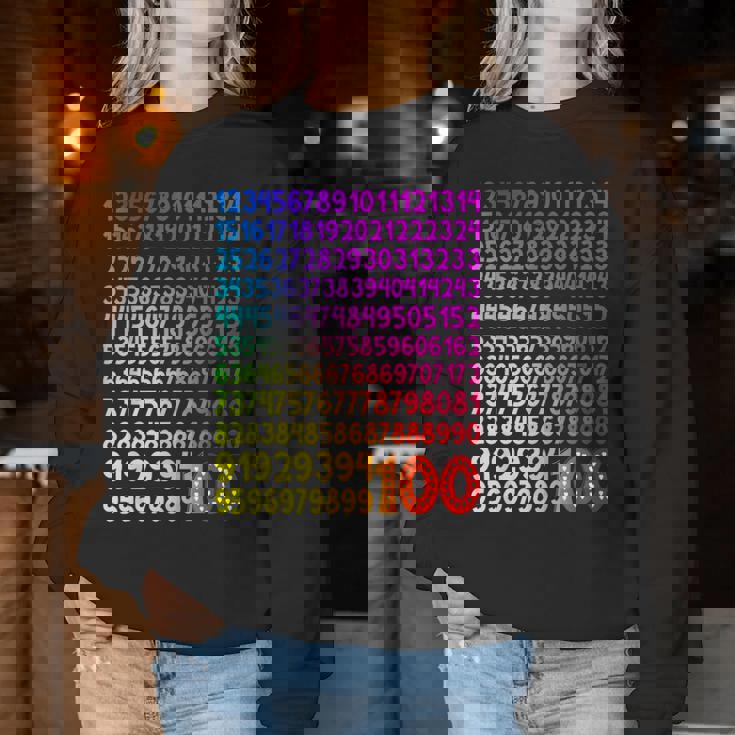 数字の日 100 数字の日 キッズコスチューム 算数の日 女の子 男の子 レディーススウェットシャツ 面白い贈り物