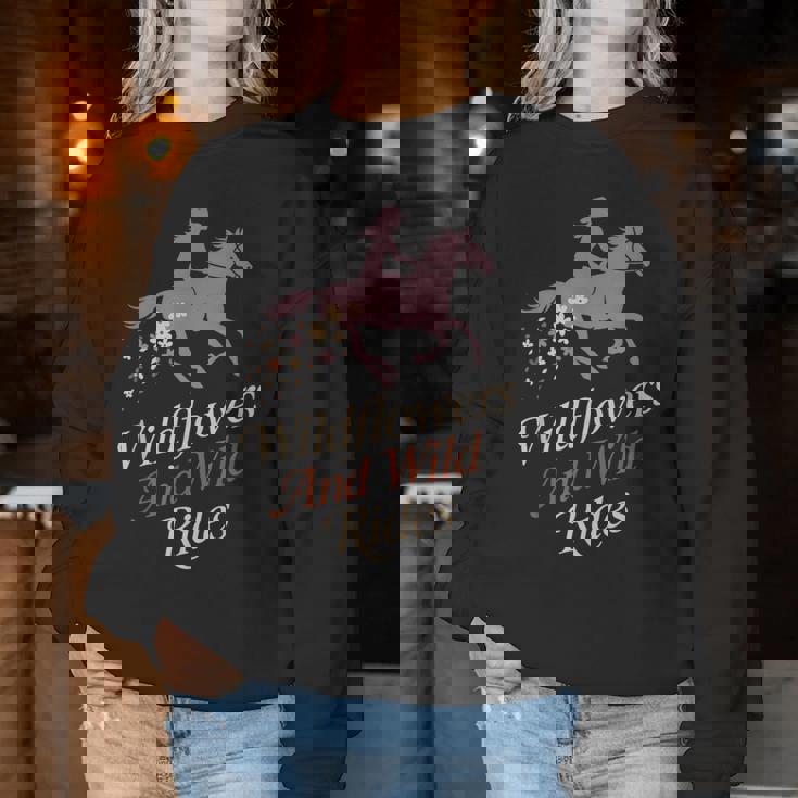 柔らかい カウガール フローラル ロデオ ウエスタン 美的 馬 女の子 レディーススウェットシャツ 面白い贈り物