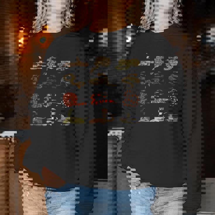 様々な種類の蛇 男の子 女の子 教育用ヘビ レディーススウェットシャツ 面白い贈り物