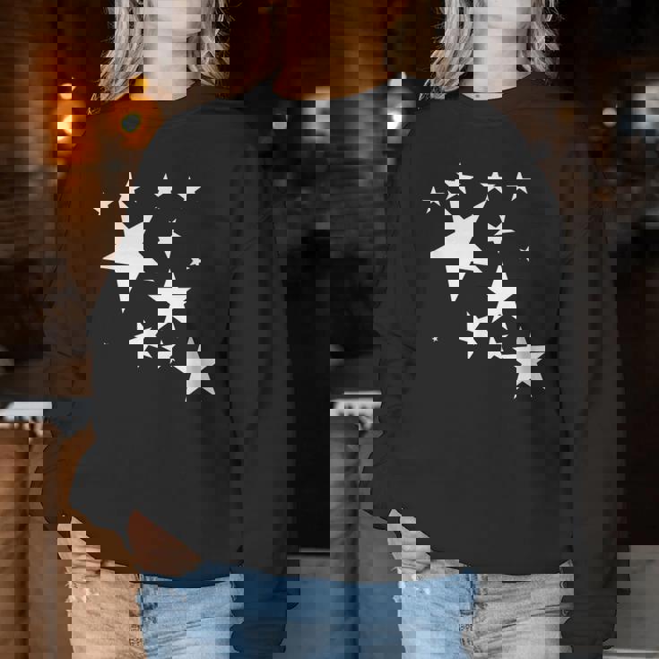 白い星 星柄 デザイン コスチューム ギフト 男性 女性 子供 レディーススウェットシャツ 面白い贈り物