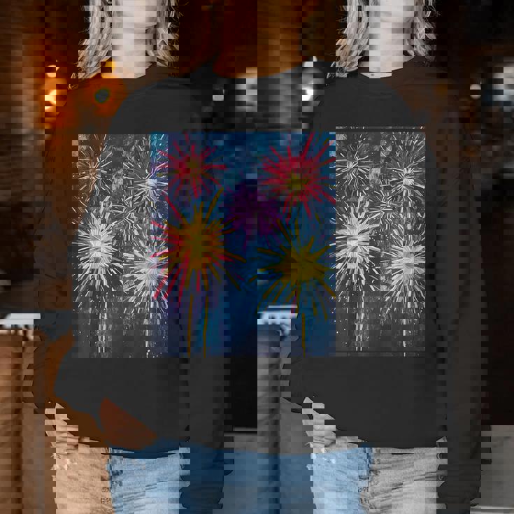 祭りのための花火ショー レディーススウェットシャツ 面白い贈り物