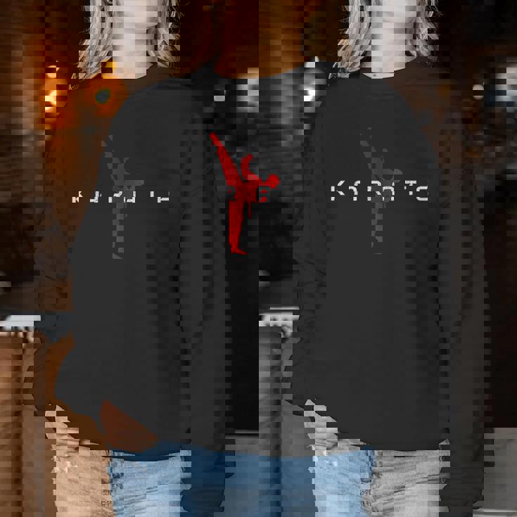 空手 格闘技 ファイター 黒帯 男の子 女の子 キッズ レディーススウェットシャツ 面白い贈り物