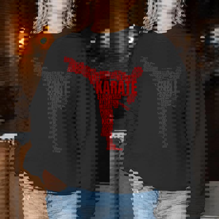 空手 言葉 雲 空手 ギフト 男の子 女の子 かっこいい 空手 レディーススウェットシャツ 面白い贈り物