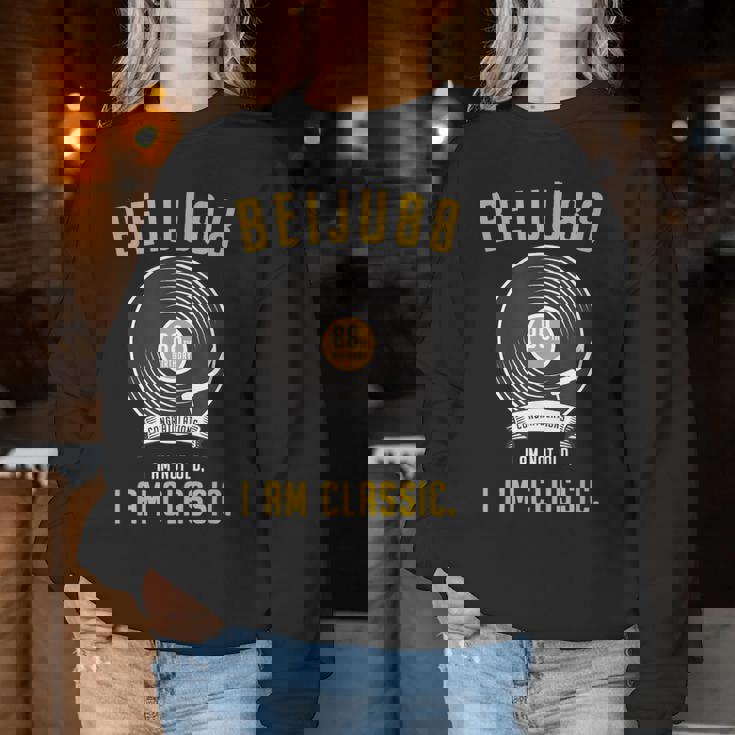 米寿祝い レトロ 音楽好き レコード好き 父 男性 女性 88歳お祝い I'm Not Old I'm Classic レディーススウェットシャツ 面白い贈り物