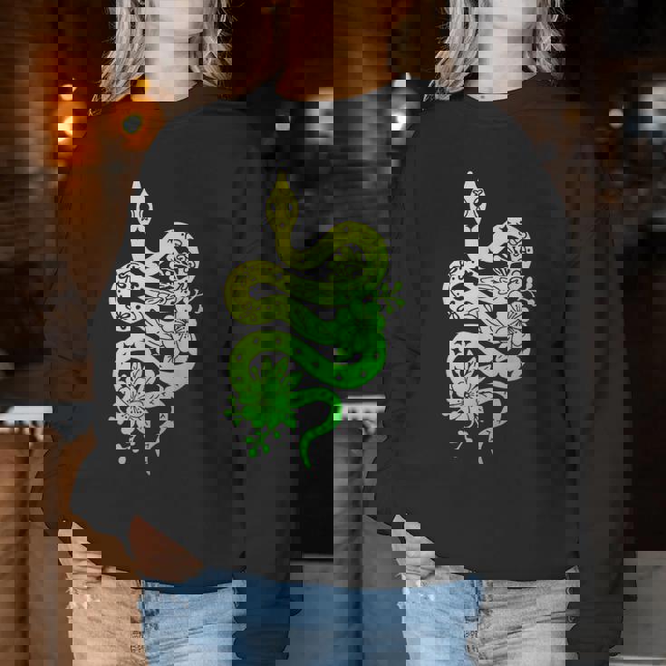 蛇 蛇 花 動物園 日帰り旅行 男性 女性 キッズ レディーススウェットシャツ 面白い贈り物