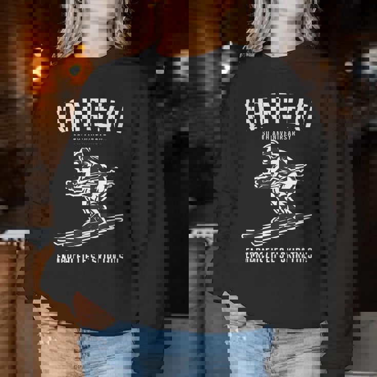 還暦祝い スキー好き 雪好き 父 母 男性 女性 60歳お祝い Embrace Life'ski Trails レディーススウェットシャツ 面白い贈り物