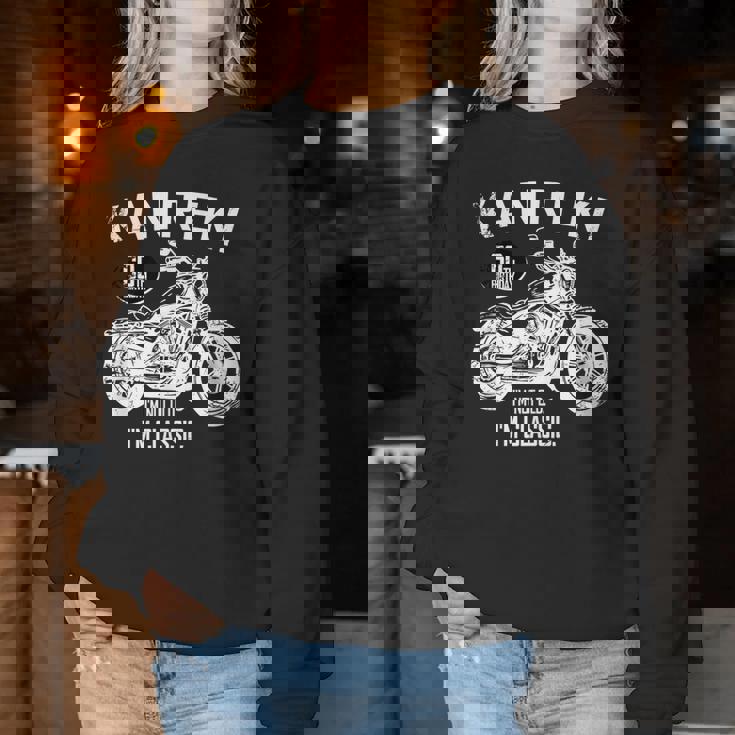 還暦祝い バイク好き 車好き 父 男性 女性 クラシックバイク 60歳 I'm Not Old I'm Classic レディーススウェットシャツ 面白い贈り物