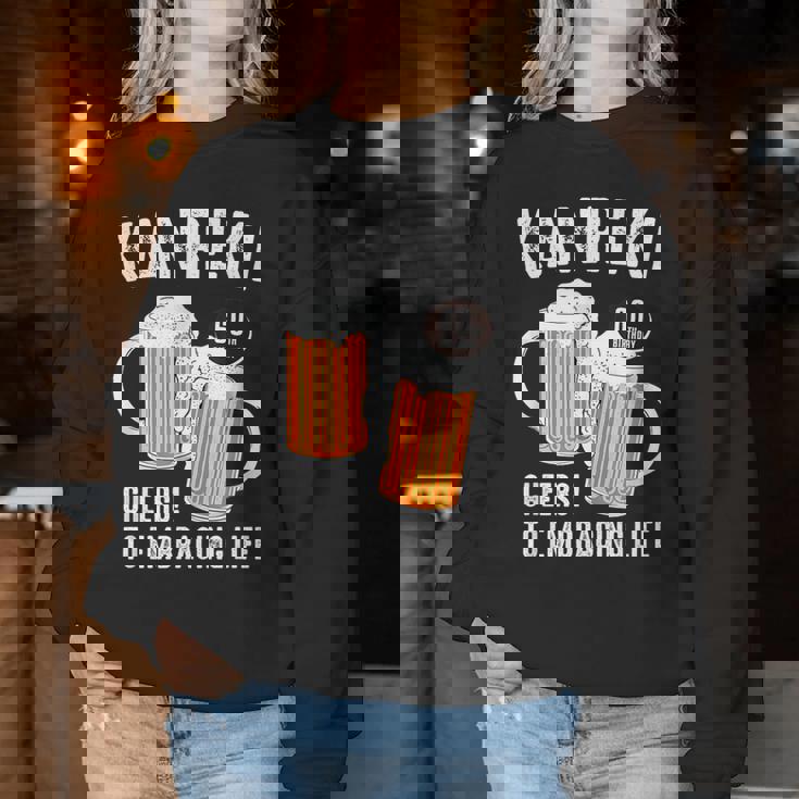 還暦祝い ビール好き 酒好き 父 母 男性 女性 60歳お祝い Cheers To Embracing Life レディーススウェットシャツ 面白い贈り物