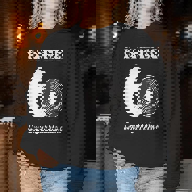 還暦祝い レトロ 音楽好き レコード好き 父 男性 女性 還暦 お祝い 60歳 おしゃれ レディーススウェットシャツ 面白い贈り物