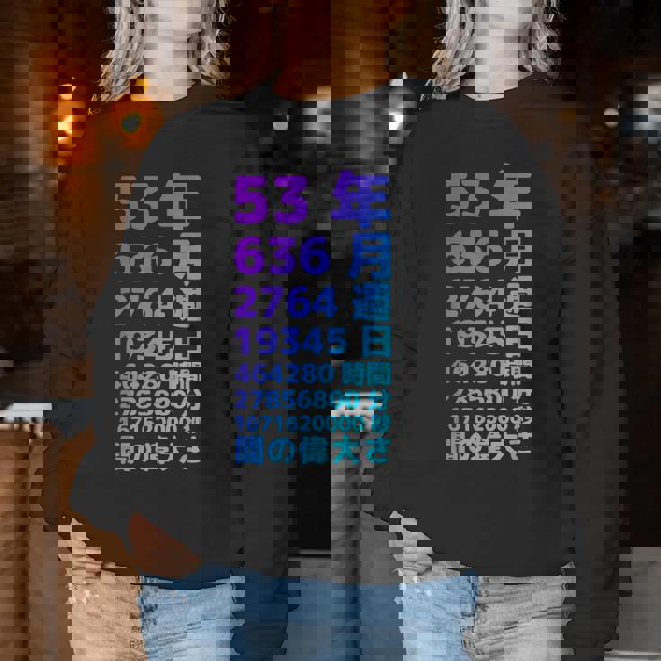 面白い53歳の誕生日の古いメーター 面白い53歳のギフト 女性 男性 面白い電卓 53歳の誕生日のギフト レディーススウェットシャツ 面白い贈り物
