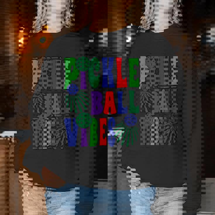 面白いスポーツデザイン女性男性ピックルボール レディーススウェットシャツ 面白い贈り物