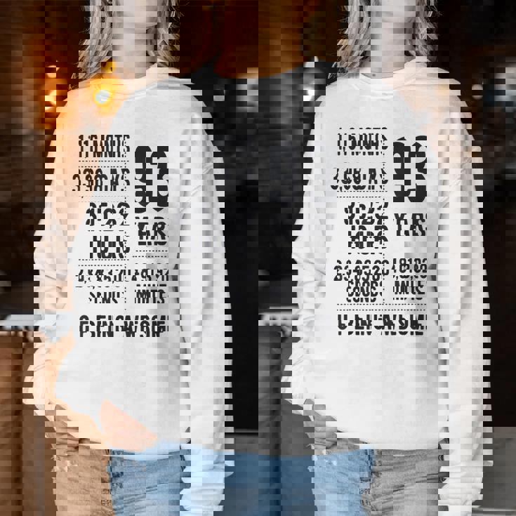 93歳の誕生日 男性 女性 面白い 93歳 レディーススウェットシャツ 面白い贈り物