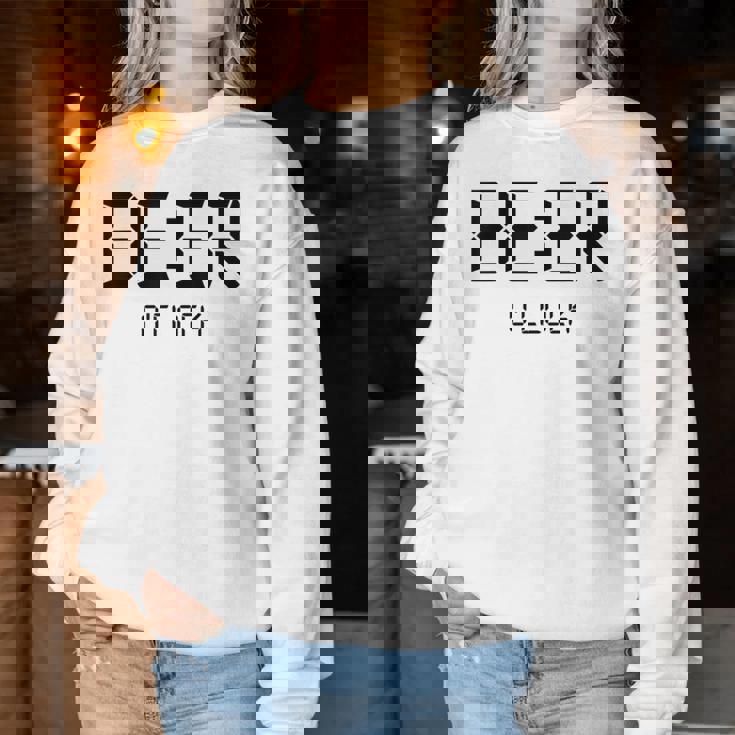 Beer O'clock ビールタイム 面白いギフト ビール愛好家 レディーススウェットシャツ 面白い贈り物