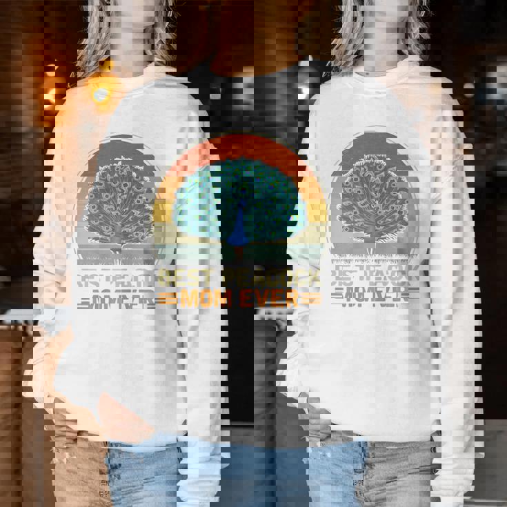 Best Peacock Mom Ever Retro Vintage Peacock Lover Mommy Women Sweatshirt Funny Gifts