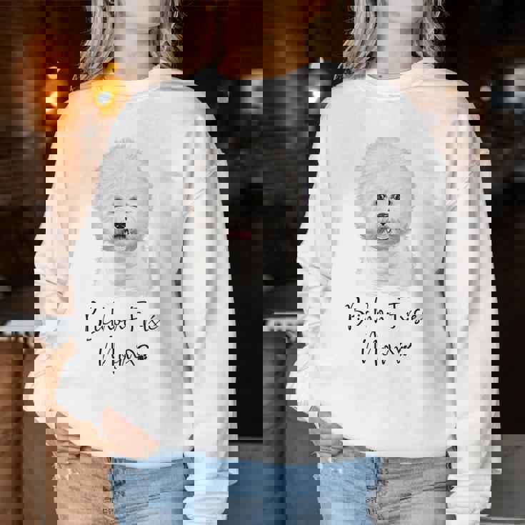 Bichon Frisé Dog Mom ビションフリーゼママかわいい子犬犬の所有者ビションフリーゼ犬 レディーススウェットシャツ 面白い贈り物