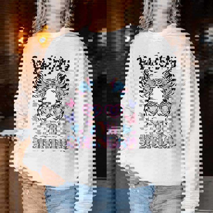 Bruh It's My 7Th Birthday レトロ キッズ 7歳 誕生日 女の子 長袖tシャツ レディーススウェットシャツ 面白い贈り物