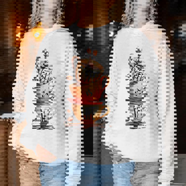 Coffee Is Life 愉快なコーヒー好きのギフト レディーススウェットシャツ 面白い贈り物